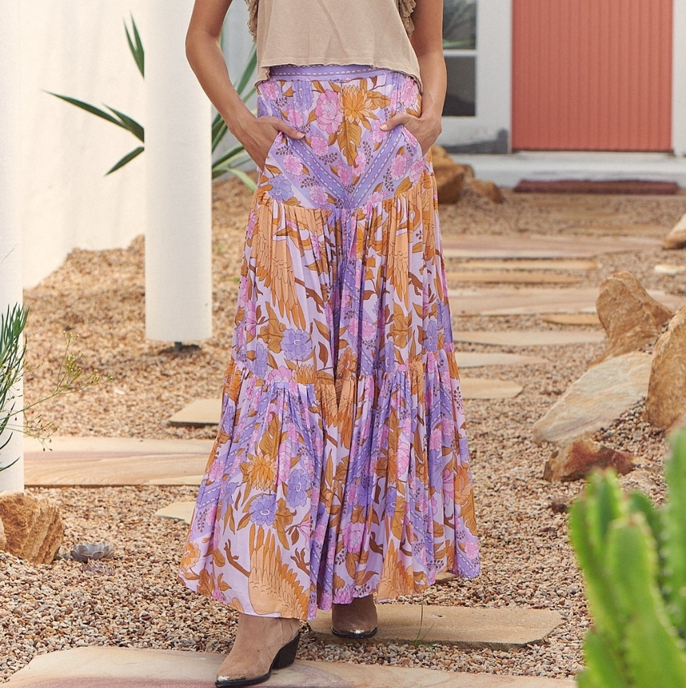 Jaase Journey Maxi Skirt Lucia Print XL BNWT Tropical Floral print w/pockets!!